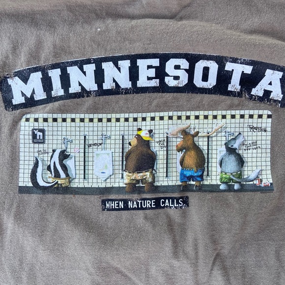 Vintage Funny Minnesota Nature Calls Graphic Shirt Size XL - Picture 5 of 5